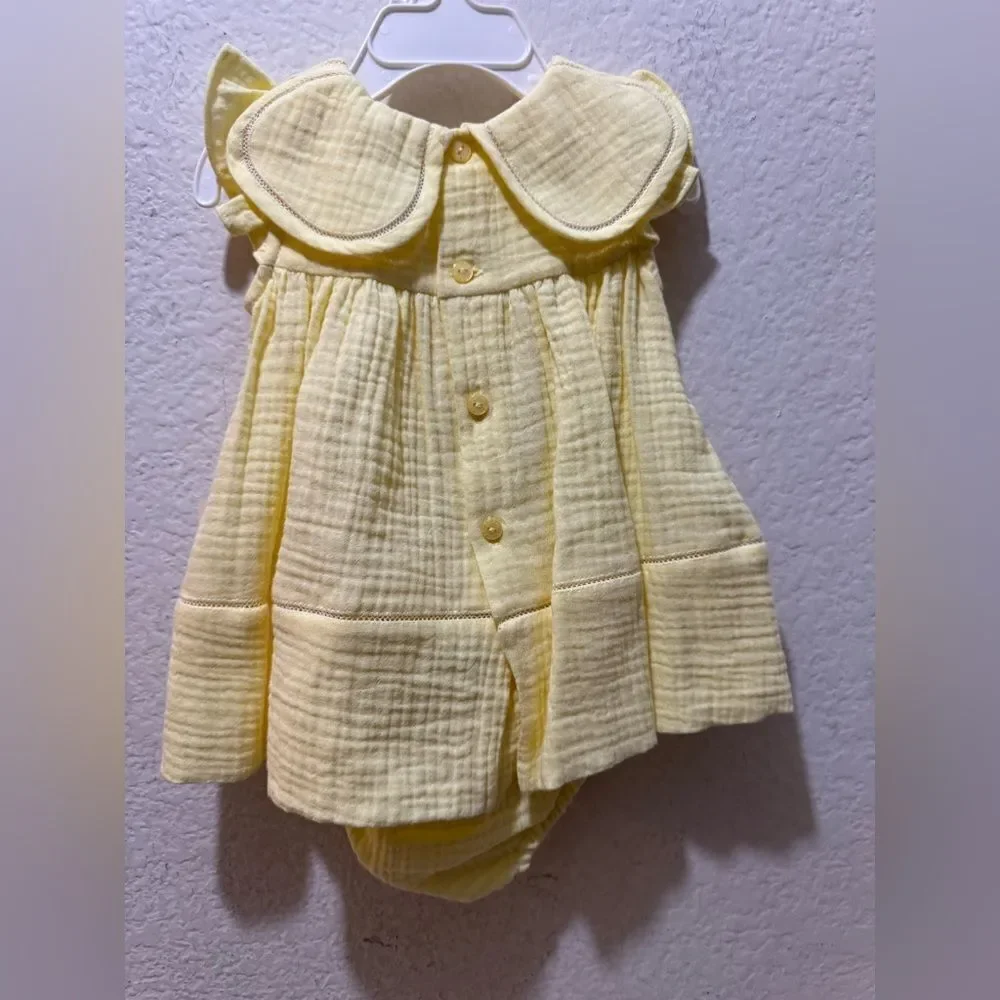 Sophie & Lucas Petal Collar matching set yellow 6 M